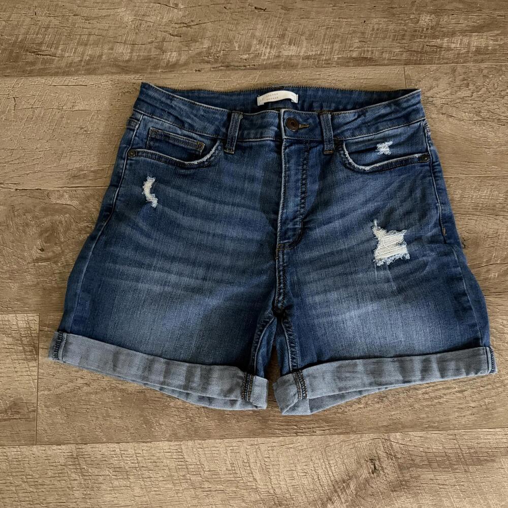 LC‎ Lauren Conrad Cuffed High-Waist Jean Shorts